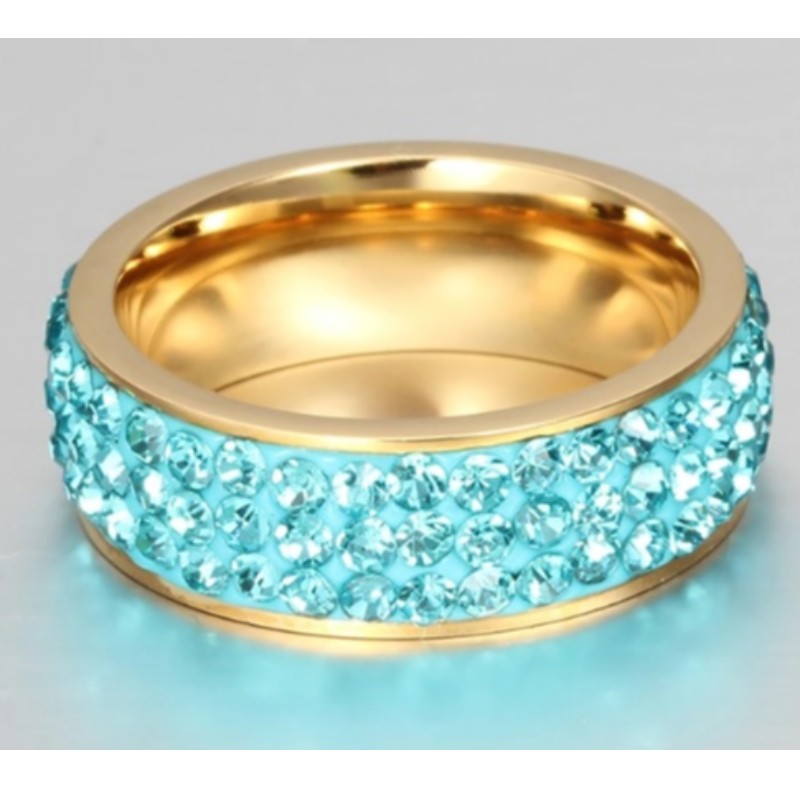 Crystal band ringar guldringar rosa guld silver ringar rosa blå ringar