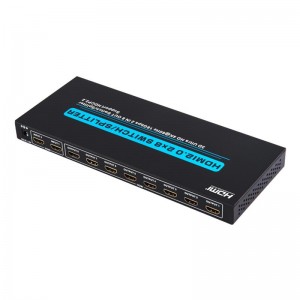V2.0 HDMI 2x8 switch \/ splitter stöd 3D Ultra HD 4Kx2K @ 60Hz HDCP2.2
