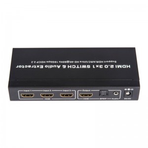 V2.0 HDMI 3x1 Switcher & Audio Extractor Support ARC Ultra HD 4Kx2K @ 60Hz HDCP2.2 18 Gbps