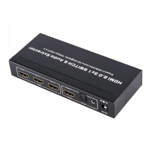 V2.0 HDMI 3x1 Switcher & Audio Extractor Support ARC Ultra HD 4Kx2K @ 60Hz HDCP2.2 18 Gbps