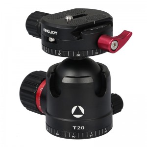 Kingjoy T20 lågprofilbollhuvud med panoramisk snabbspänningsplatta