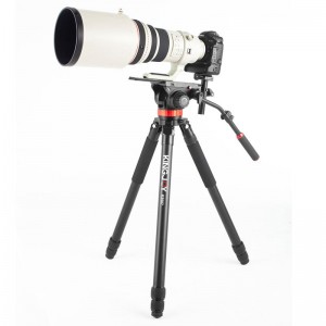 Kingjoy stativstativhandtag av aluminium för digital kamera med vätskehuvud för foto K5007