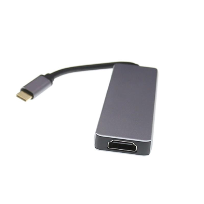 USB-typ C till HDMI + 2 x USB 3.0 + SD-kortläsarehub