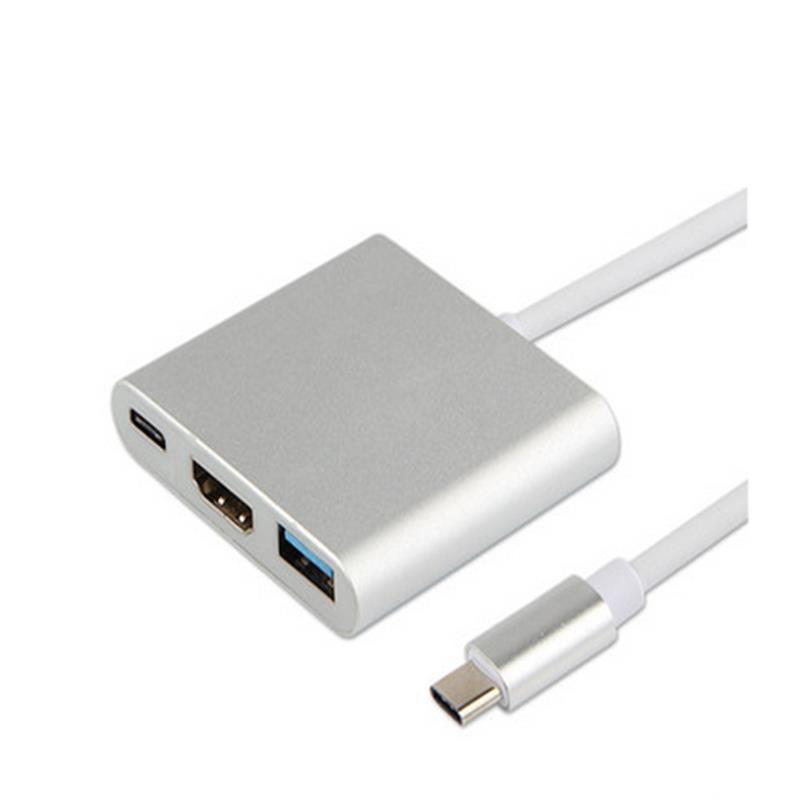 USB-typ C till HDMI + USB 3.0 + typ C navadapter