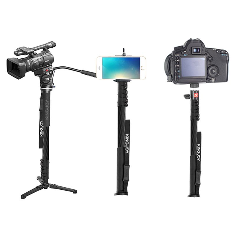 Kingjoy Factory Direct Selling Foldable 4 Sektioner Professionell och flexibel monopod med pan-head för teleskop