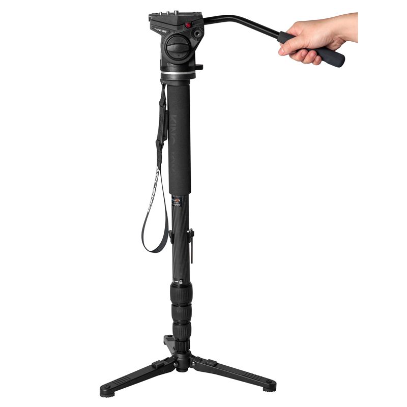 Kingjoy aluminium utdragbar monopod med mini stativ bas