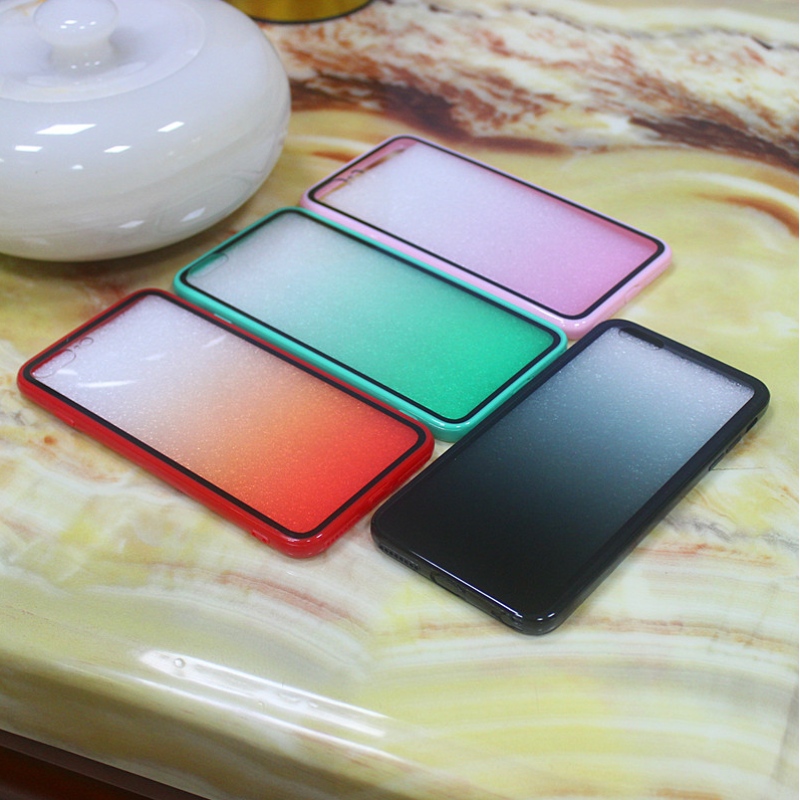 Iphone 7 Plus/iPhone 8Plus TPU+PC- låda med färg som gradvis ändras från ljus till djup