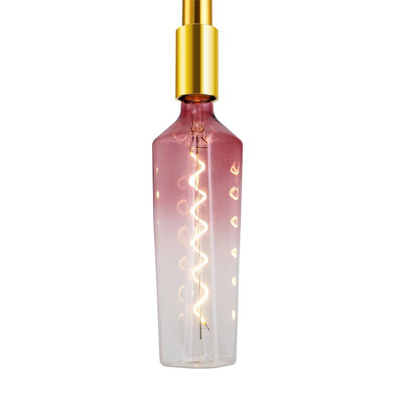 Whisky rosa mode populära flaskor formar restaurang spiralglödlampor