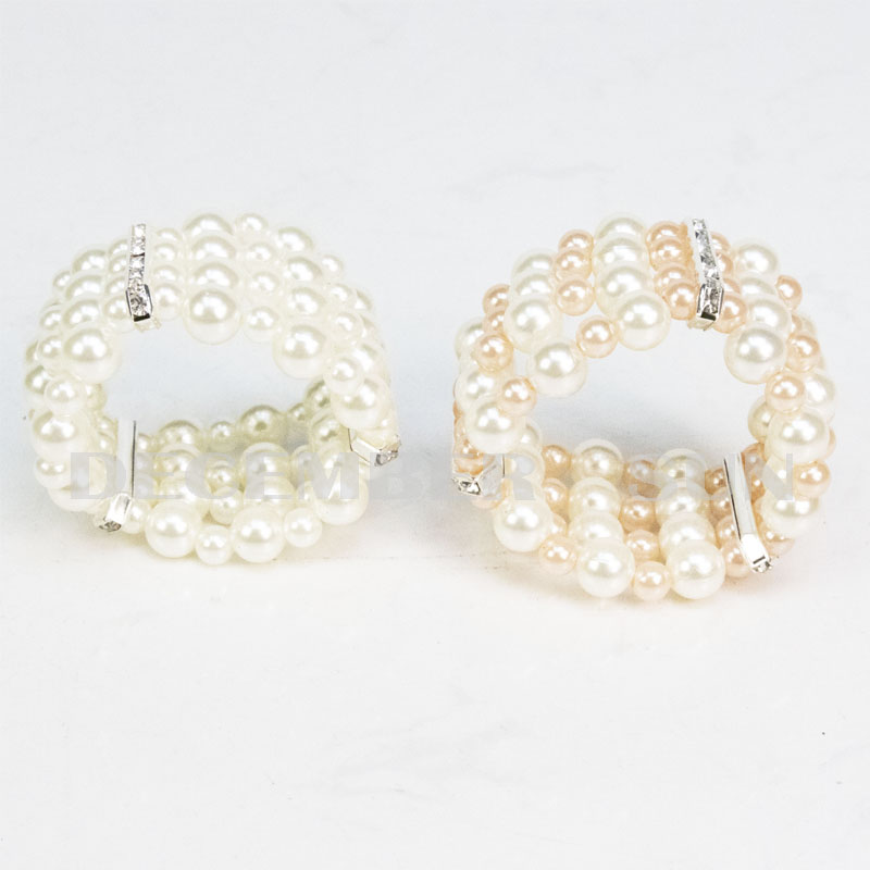 Partihandel vackra glans pärlservett ring