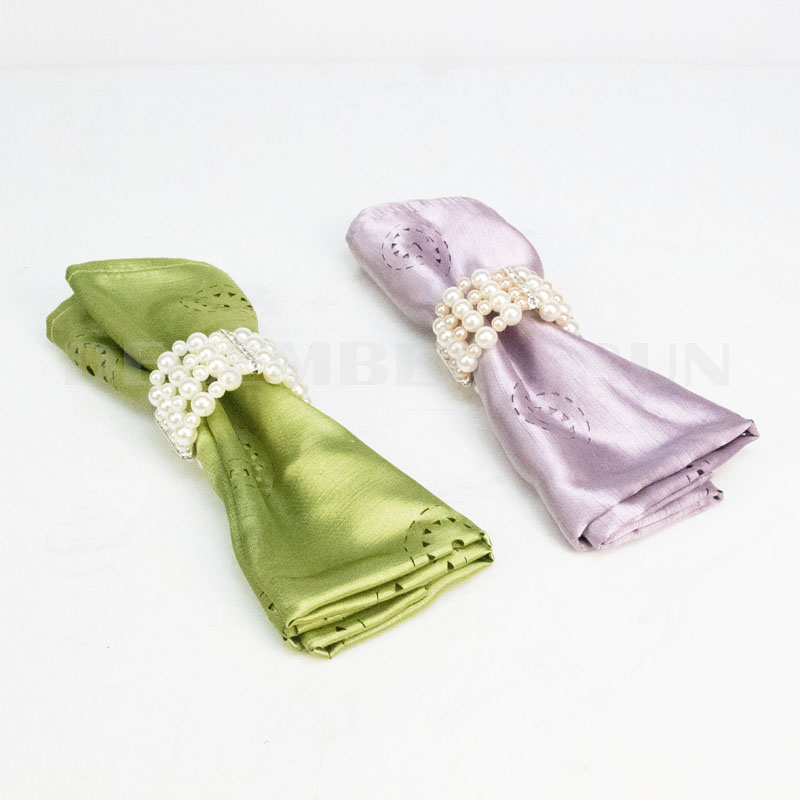 Partihandel vackra glans pärlservett ring