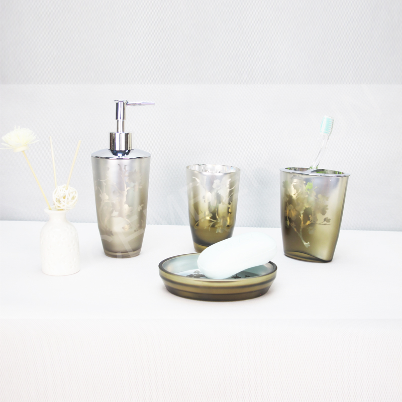 4 st glas badrumstillbehör set