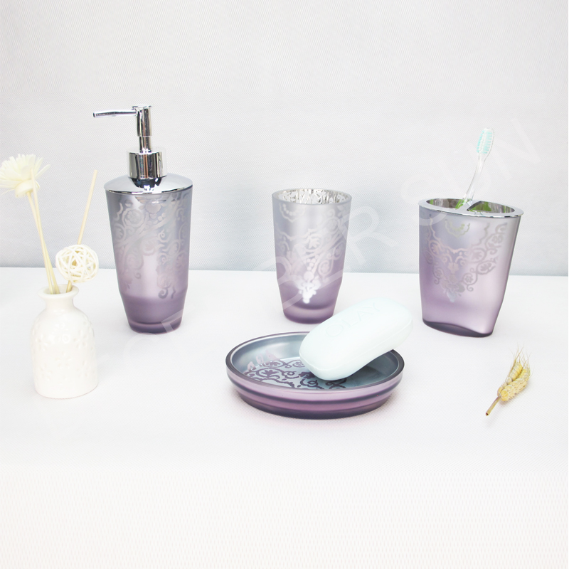 4 st glas badrumstillbehör set