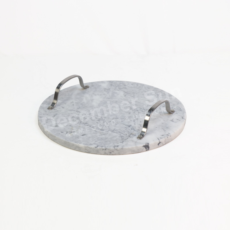 Varmförsäljningsbricka med marmor med metallhandtag