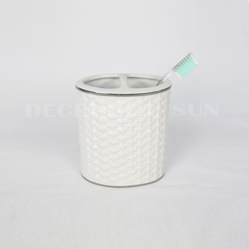 2020 Bästa priset tillbehör för badrumsställning av vitt porslin i bambuvävning