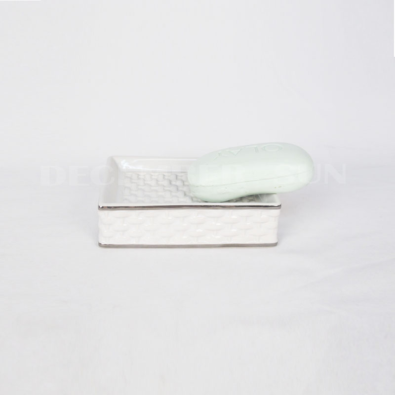 2020 Bästa priset tillbehör för badrumsställning av vitt porslin i bambuvävning