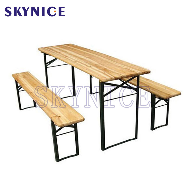Pine Wood Garden Folding Beer Table and Bench Set