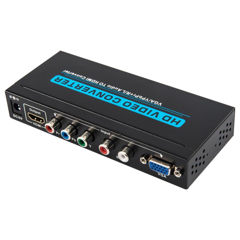 VGA / YPbPr + R / L Audio till HDMI Converter 1080P