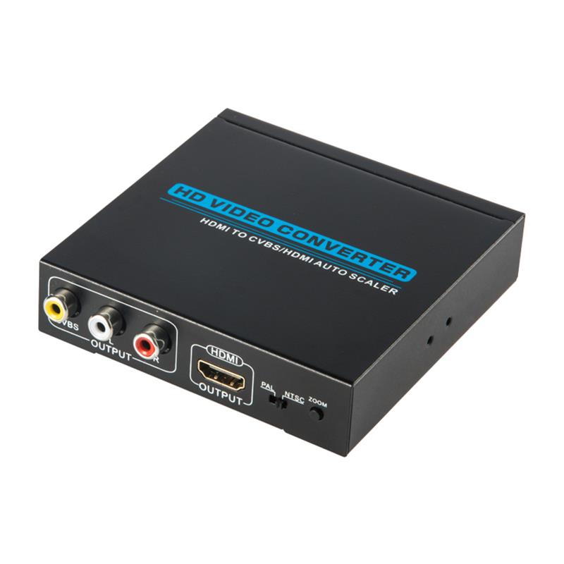 HDMI TILL CVBS / AV + HDMI CONVERTER Auto Scaler 1080P