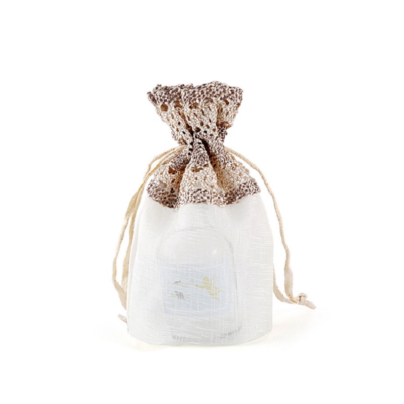 SGS55 Mini bröllop presentväskor smycken godis förpackning dragsko påse väska Sheer väskor anpassad logotyp