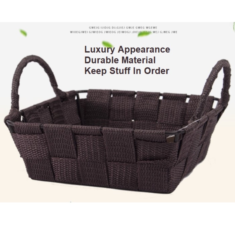 Handgjord vävd polypropen tygkorg-