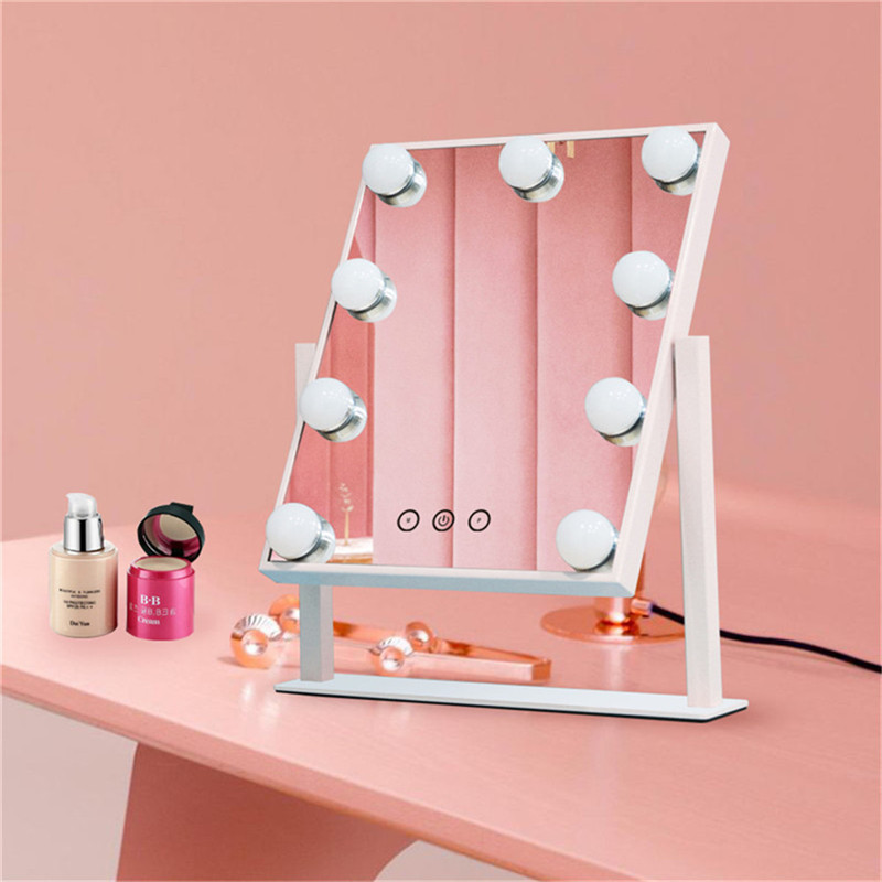 Handkontroll Dimmable Brighness 360 Roterande Vanity Makeup Hollywood Mirror med 12 LED Bulbs