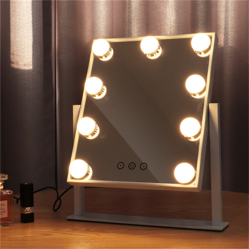 Handkontroll Dimmable Brighness 360 Roterande Vanity Makeup Hollywood Mirror med 12 LED Bulbs