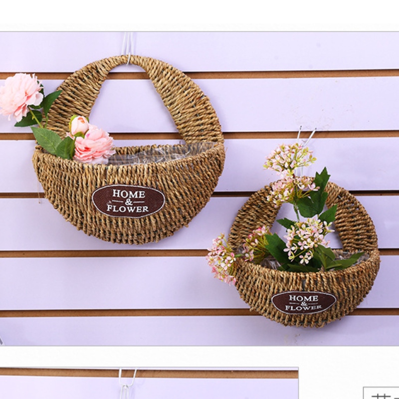 Uppsättning av 3 heminredning Seagrass Flower Basket