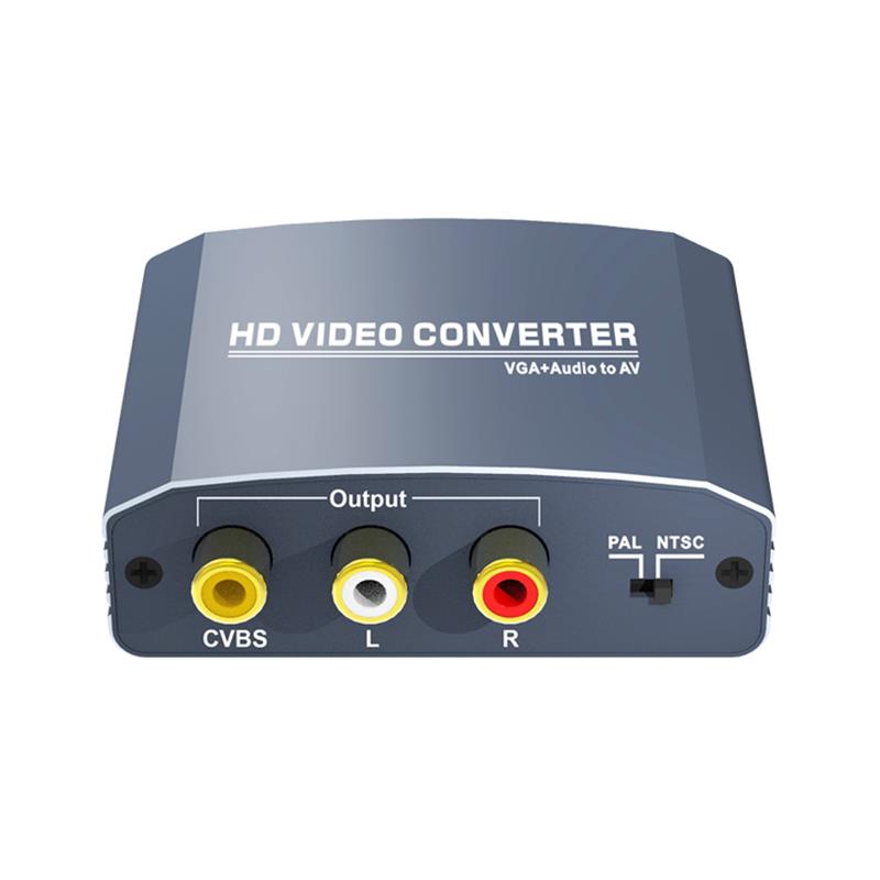 VGA + Stereo Audio till AV Converter Support 1080P