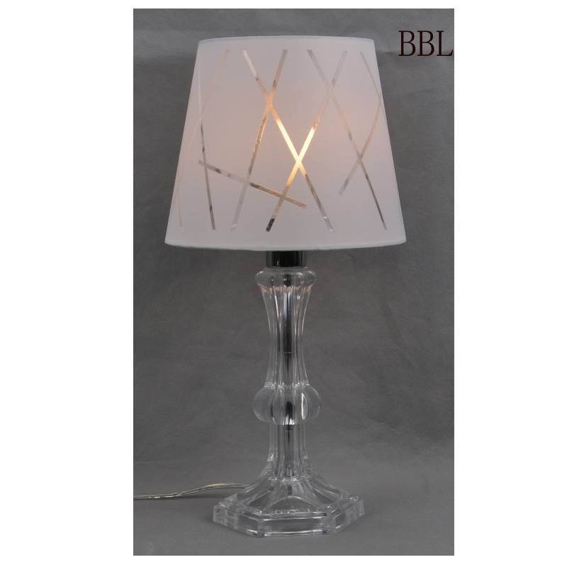 Bordslykta med tygfärg och genomskinlig akryllampkropp