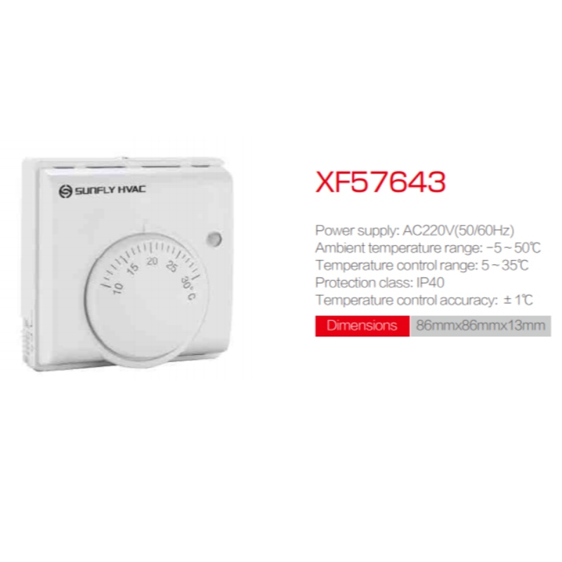 Sunfly XF57643 Central termostat Kontrollpanel HVAC kylregulator Regulator Switch Termostat Digital temperaturreglering