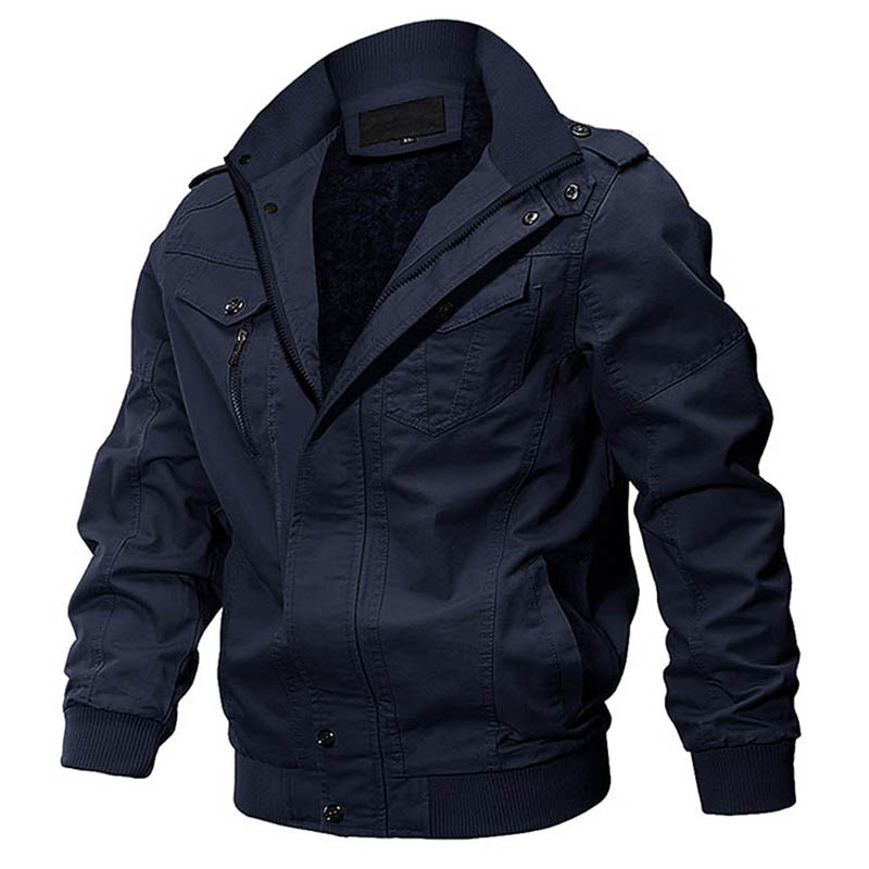 Tjock pilot Jacket män Egen Plus Size Bomber Fleece Winter Coat Värme