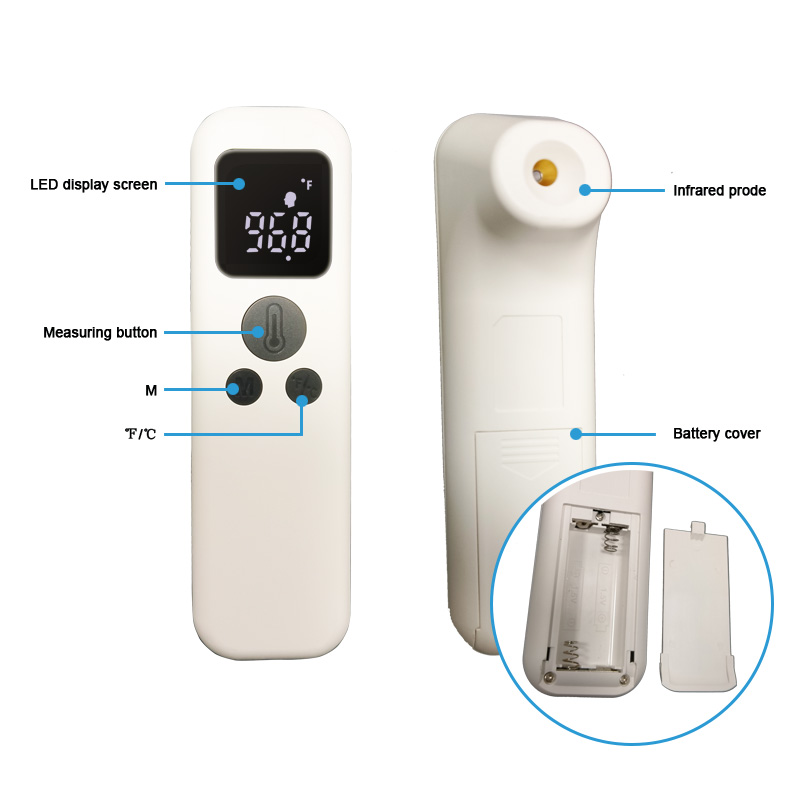 Infraröd panna termometer för vuxen, Digital medicinsk infraröd termometer icke kontakt för feber panna termometro med CE godkänd för barn