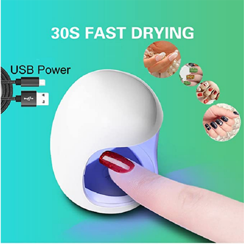 3W UV USB Nageltorkare Nail Gel Curing Machine 30s Snabb äggform Led-nagel-torkarlampa utan krympkabel för Nail Art Salon
