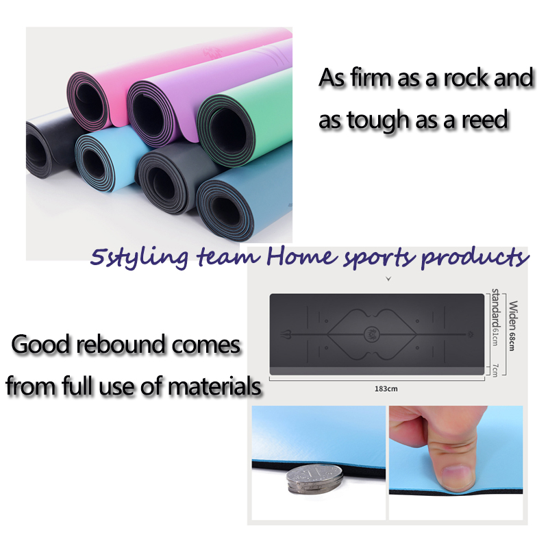 Pu Natural Rubber Yoga Matta position, svettabsorbering och antislipa, jordlyxmatta, fitnessmatta för män och kvinnors yogahall