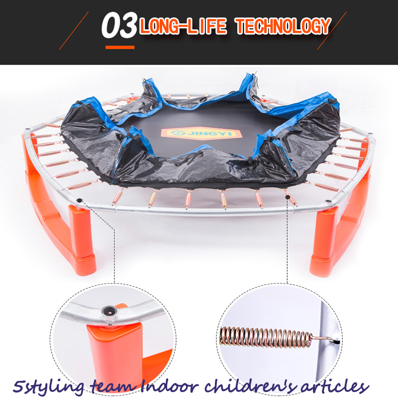 Trampolin för barnhemmet inomhus trampolin för barn med skyddsnätfjäder för babytrampolin för bungehoppning utomhustrampolin