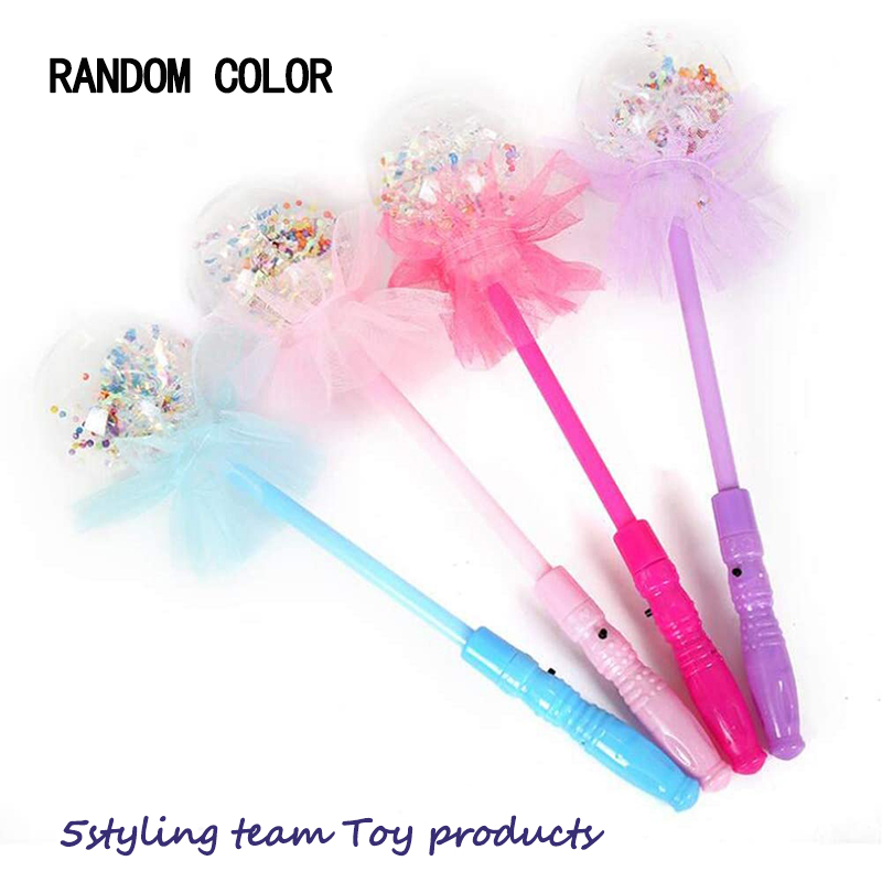 Luminous leksaker, glittrande magiska trollstavar, grossist sju färgtrollstavar, stjärnboll, het rea, Bobo bolls aktiviteter, små gåvor