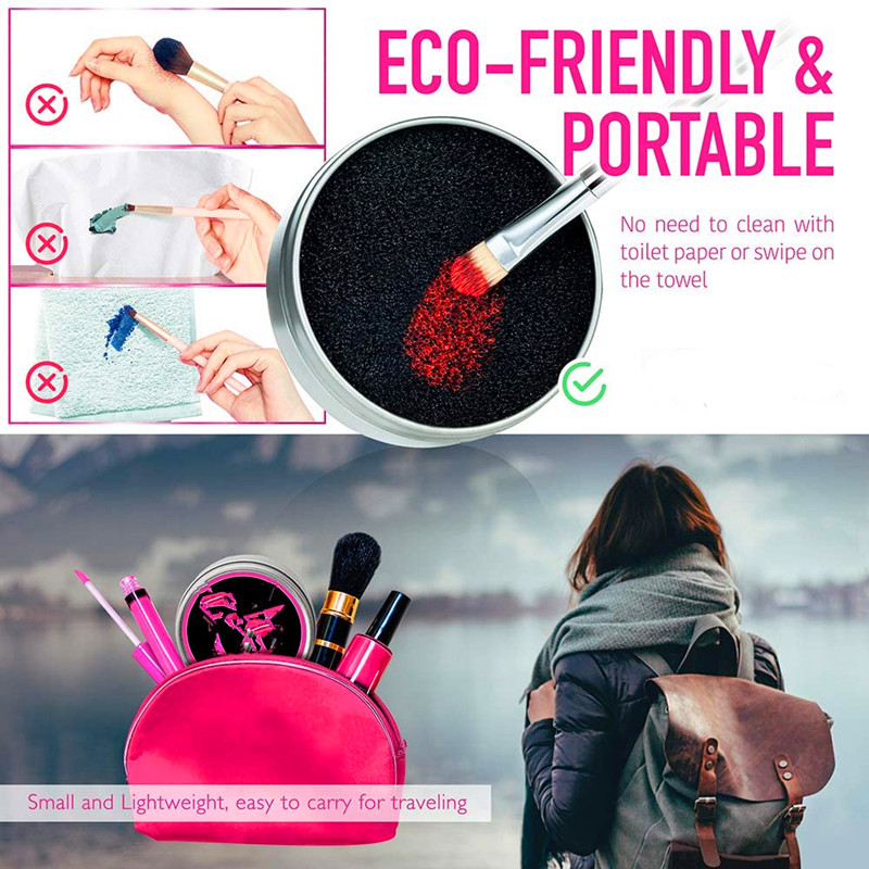 Makeup Cleaner Kit, färgborttagningsrengörare Sponge, Silicone Glove och Makeup Sponge Blender, perfekt partner för din resa - paket av 3