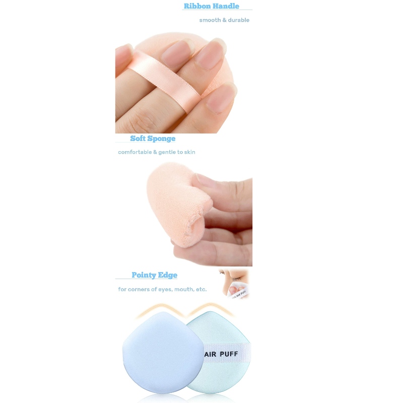 Puts Puff Makeup Puffs Sponge med Air Cushion Puff Set Fluffy Powder Puff Round Sponge Cosmetic Water Drop Powder Puff Latex Free Foundation Sponge Face Puff for Dry ” och ” Wet Use ”.