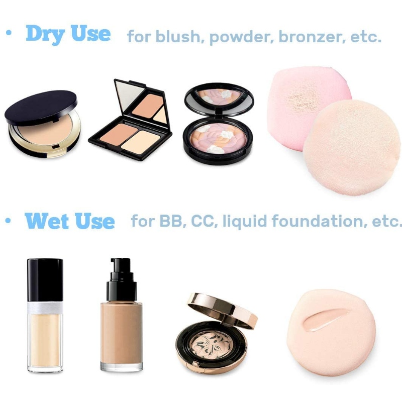 Puts Puff Makeup Puffs Sponge med Air Cushion Puff Set Fluffy Powder Puff Round Sponge Cosmetic Water Drop Powder Puff Latex Free Foundation Sponge Face Puff for Dry ” och ” Wet Use ”.