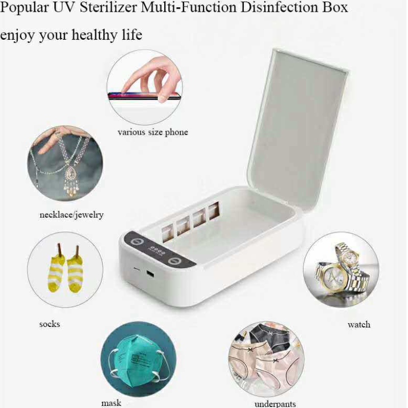 Multifunktionell sterilisering UV- sanitizer Disinfektion Box