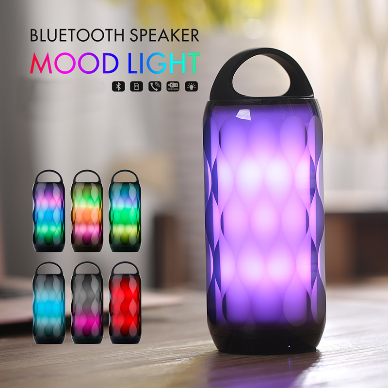 Trådlös högtalare Mood Light bluetooth Små högtalare med TF-kortplats Mini-högtalare