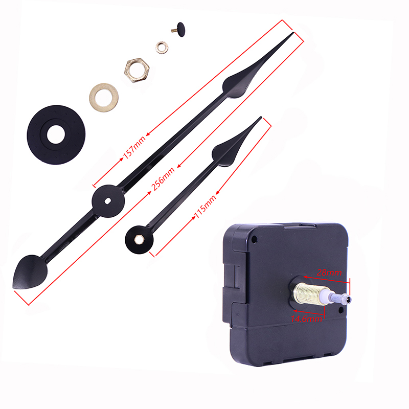 HR1688 23 mm kvarts svart klockrörelse och stora klockhänder