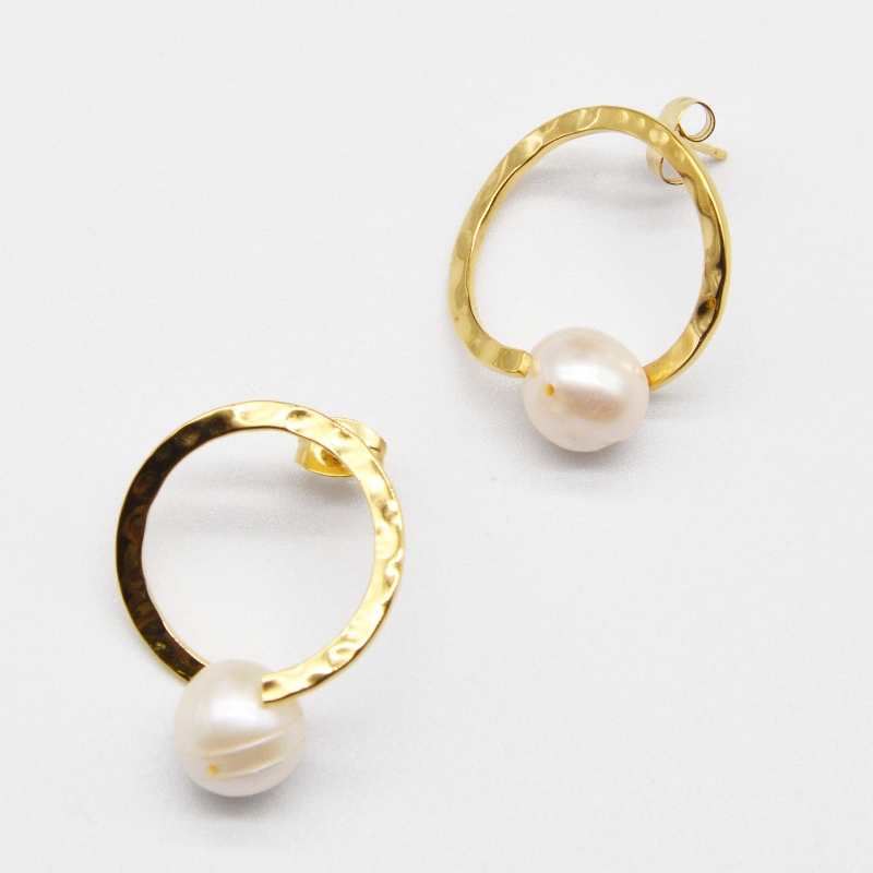 Rostfritt stål Pearl örhängen, modesmycken, modesmycken, Pearl Jewelry rfbear0144