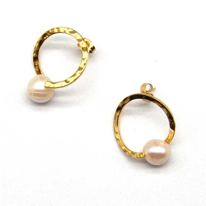 Rostfritt stål Pearl örhängen, modesmycken, modesmycken, Pearl Jewelry rfbear0144