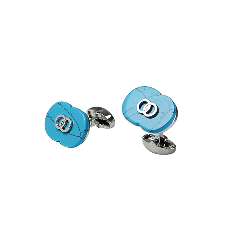 Dubbelsidiga Turquoise Classic Suit Cuff Links