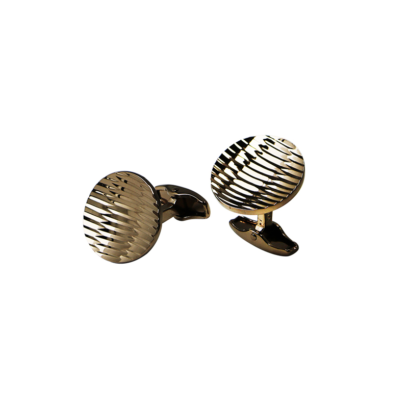 Rose Gold Platted Stripes Unique Cuff Links