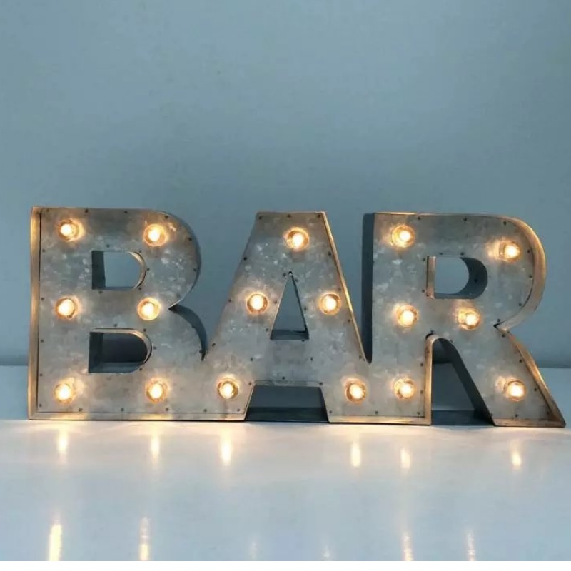 3D LED Metal Tin Bar Sign LED LED Letter Sign Marquee Letter Light Lamp för Bar Cafe Shop