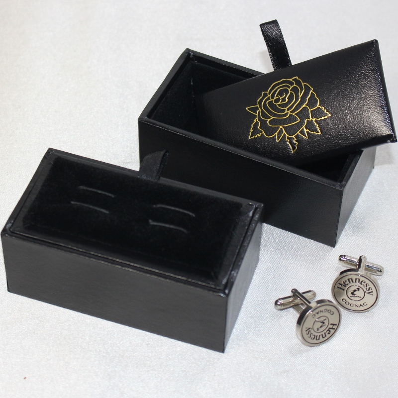 Objekt V-20 rektangel PU-läderlåda för 60mm slipsklämmor osv. mm.85*45*36, vikter omkring 55g