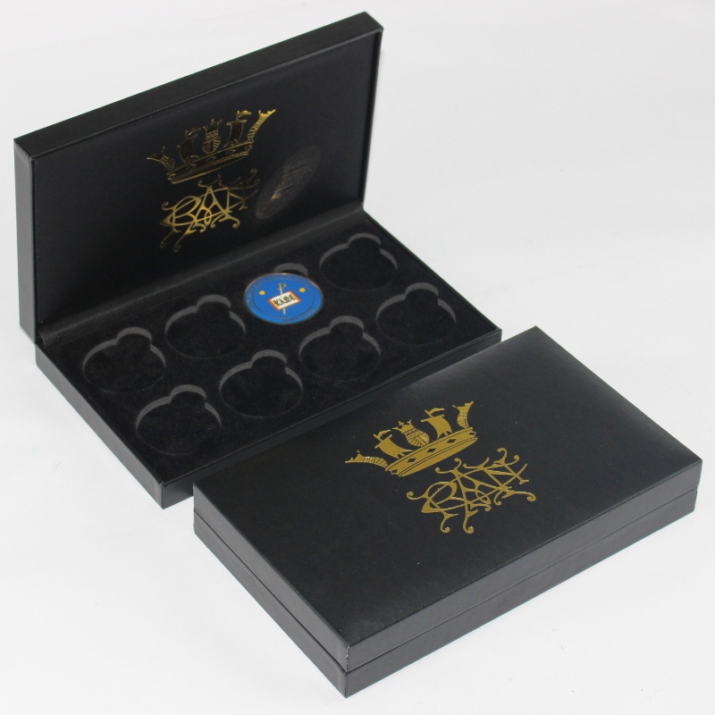 Objekt V-21 rektangel PU-läderlåda för 90*120 mm medalj, mynt- och myntmärke osv. mm.234*140*40, vikter omkring 325g