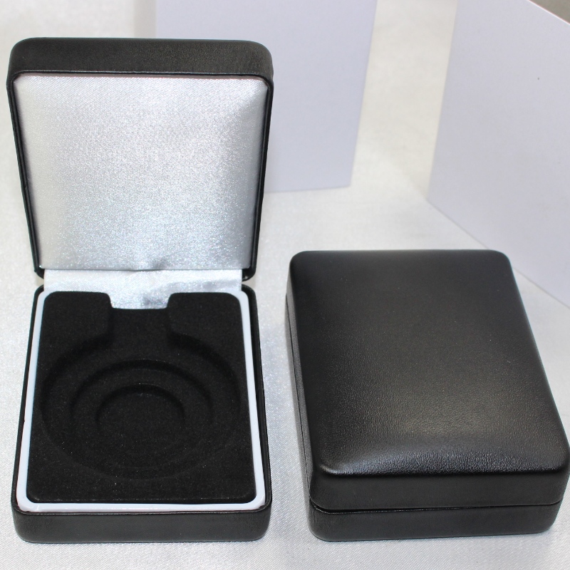 Objekt T-03 medaljlåda täckt med flanellett eller PU-läder för 35-50mm mynt, märke ＆ liten medalj mm mm.70 * 91 * 35mm, vikter ca 92g